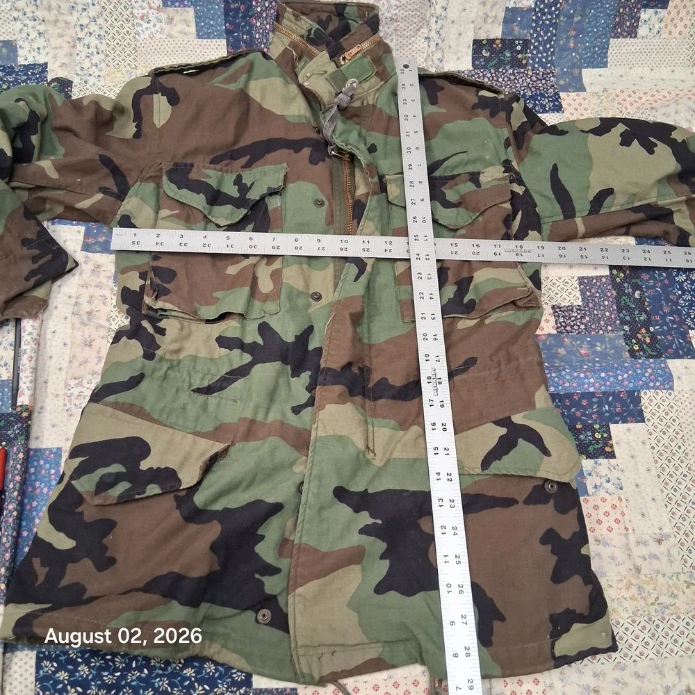 Vintage 1982 Alpha Industries M65 Field Coat Mens XS Regular Woodland Camo US GI